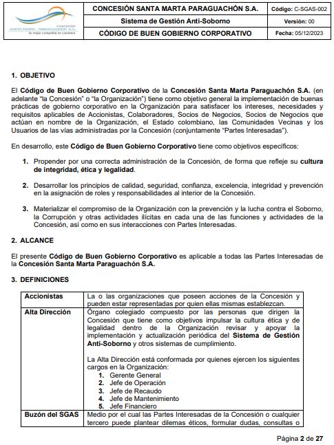 cÓdigo de buen gobierno corporativo